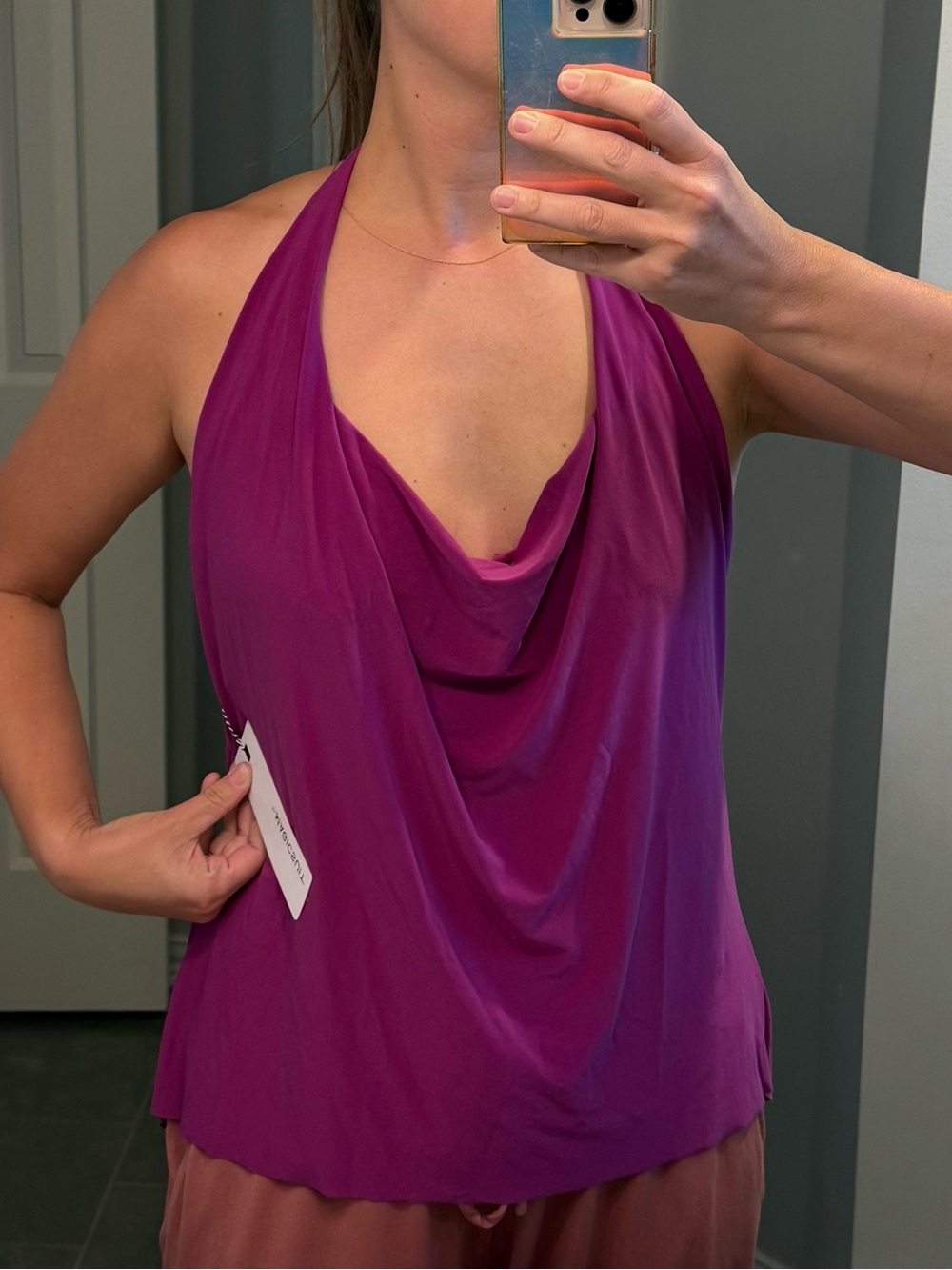 NWT Magicsuit Sophie Tankini Top Purple Color Hibiscus Pink Halter Sz 8 $134 - Picture 8 of 8